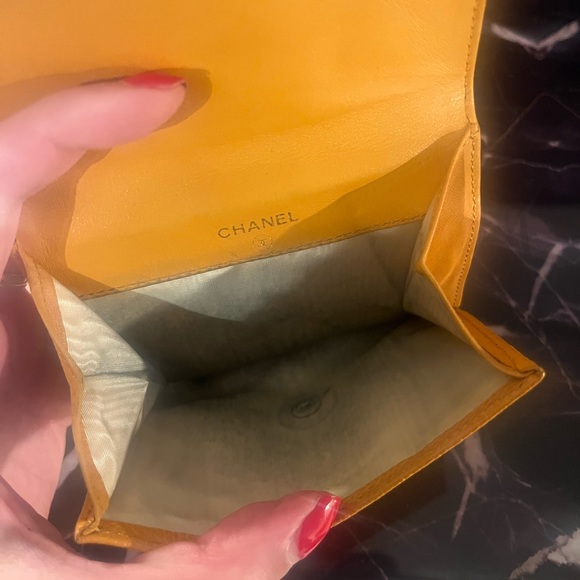 $950 CHANEL Yellow Caviar-Leather Wallet, GUC - Picture 6 of 16